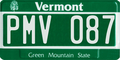 VT license plate PMV087