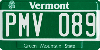 VT license plate PMV089