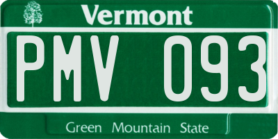 VT license plate PMV093