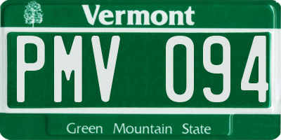 VT license plate PMV094
