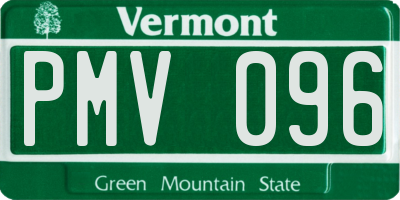 VT license plate PMV096