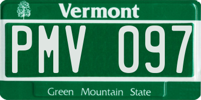 VT license plate PMV097