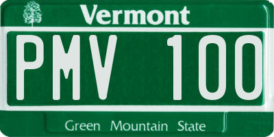 VT license plate PMV100