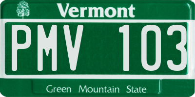 VT license plate PMV103