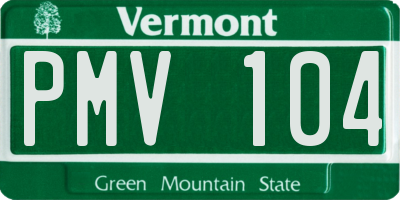 VT license plate PMV104