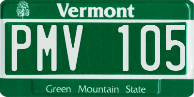 VT license plate PMV105