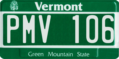 VT license plate PMV106