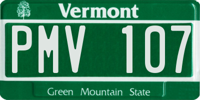 VT license plate PMV107