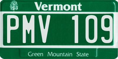 VT license plate PMV109