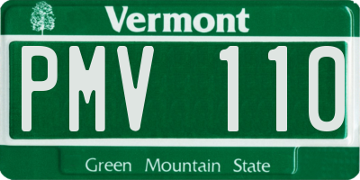 VT license plate PMV110