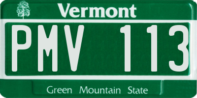 VT license plate PMV113