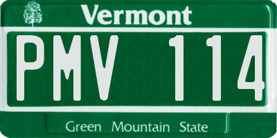 VT license plate PMV114