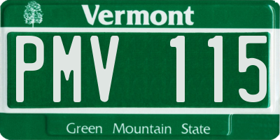 VT license plate PMV115