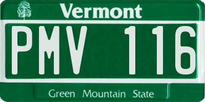VT license plate PMV116