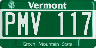 VT license plate PMV117