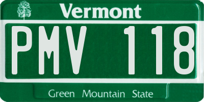 VT license plate PMV118