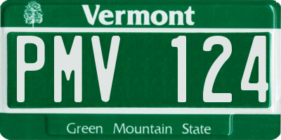 VT license plate PMV124