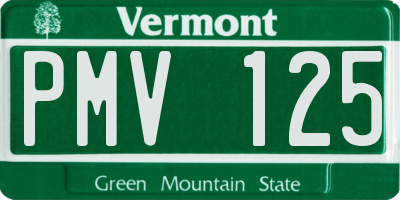 VT license plate PMV125
