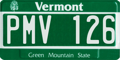 VT license plate PMV126