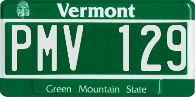 VT license plate PMV129