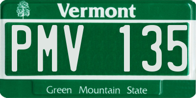 VT license plate PMV135