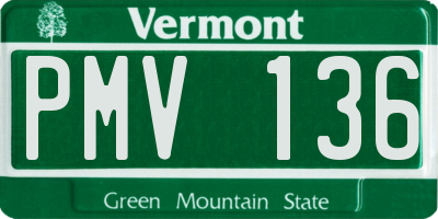 VT license plate PMV136