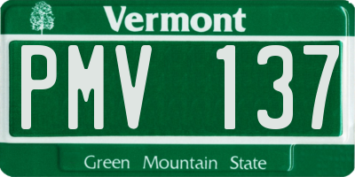 VT license plate PMV137