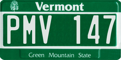 VT license plate PMV147