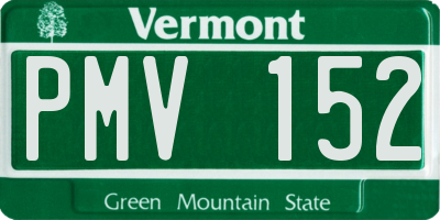 VT license plate PMV152