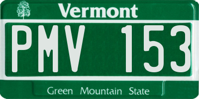 VT license plate PMV153