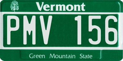 VT license plate PMV156