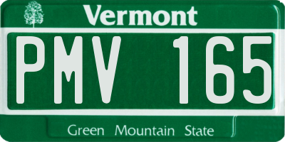 VT license plate PMV165