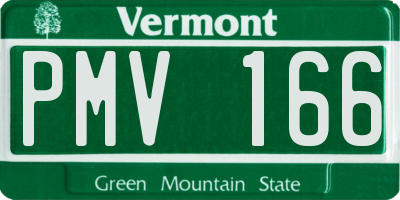VT license plate PMV166