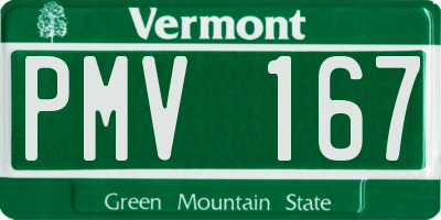 VT license plate PMV167