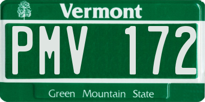 VT license plate PMV172