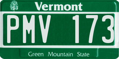 VT license plate PMV173