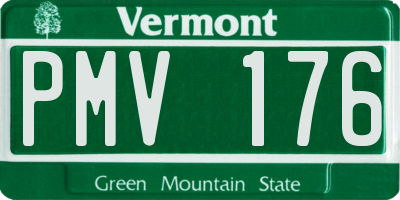 VT license plate PMV176