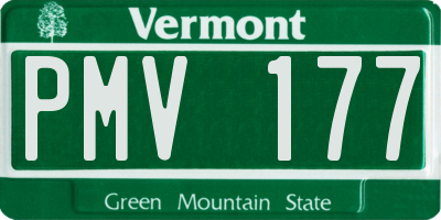 VT license plate PMV177
