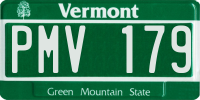 VT license plate PMV179