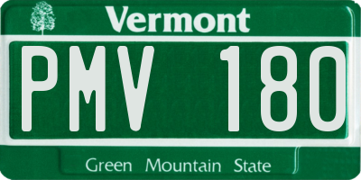 VT license plate PMV180