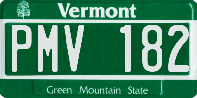 VT license plate PMV182