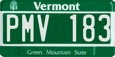 VT license plate PMV183