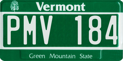 VT license plate PMV184