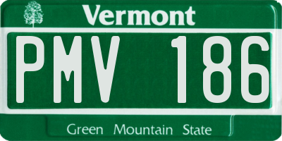 VT license plate PMV186