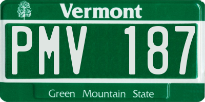 VT license plate PMV187