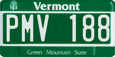 VT license plate PMV188
