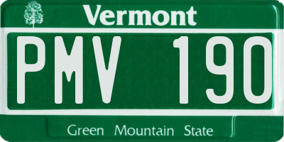 VT license plate PMV190
