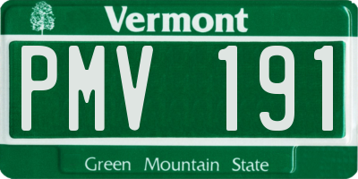 VT license plate PMV191