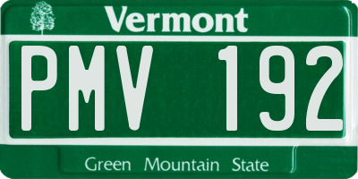 VT license plate PMV192