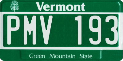 VT license plate PMV193